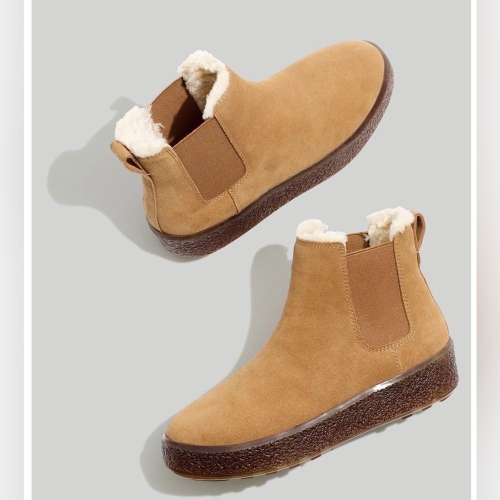 Madewell Toasty Chelsea Pull-on Leather Boots( Size 8)
